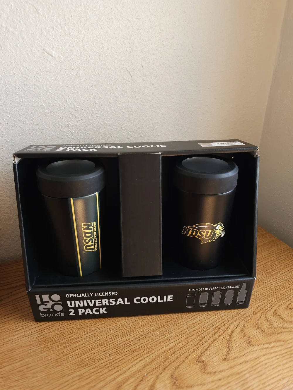 NDSU Bison Universal Coolie 2-Pack New Offically Licensed Keepa Beverage Cool